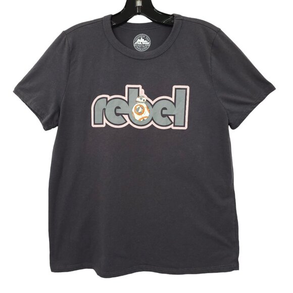 Star Wars Galaxys Edge Rebel Graphic T Shirt Womens L Charcoal Gray Short Sleeve - Picture 1 of 15
